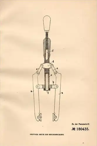 Original Patentschrift - E. Krüger in Köslin / Koszalin , 1905 , Schraubzwinge !!!