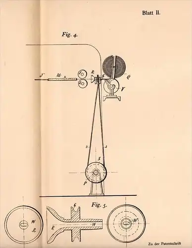 Original Patentschrift - G.E. Brulé in Tourcoing , 1899 , La compression des bandes de fibres !!!