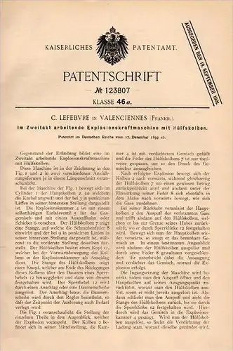 Original Patentschrift - C. Lefebvre in Valenciennes , 1899 , moteurs à deux temps , moteur à combustion !!!