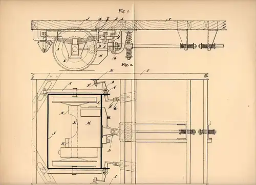 Original Patentschrift - F. de Rechter in Brüssel , 1905 , Federung für Eisenbahn !!!