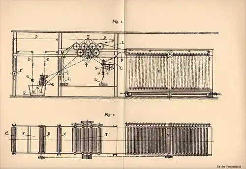 Original Patentschrift - Jos. Beha à Thann , Elsass , 1905 , Appareil pour le tissu, l´impression de la laine !!!