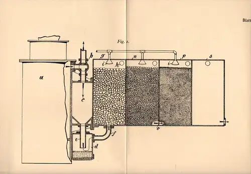 Original Patentschrift - Deutsche Sauggas- Locomobile -Werke , 1905 , Gasreiniger für Sauggasanlage !!!