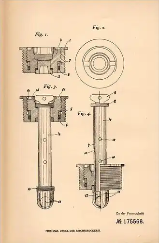 Original Patentschrift - W. Hohwieler in Ihringen , 1905 , Transport - Gärspund , Wein , Weinfass , Weinbau !!!