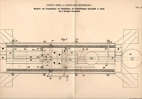 Original Patentschrift - A. Hohlbaum & Co in Jägerndorf / Krnov , 1899 , Schaftmaschine für Weberei , Schlesien !!!