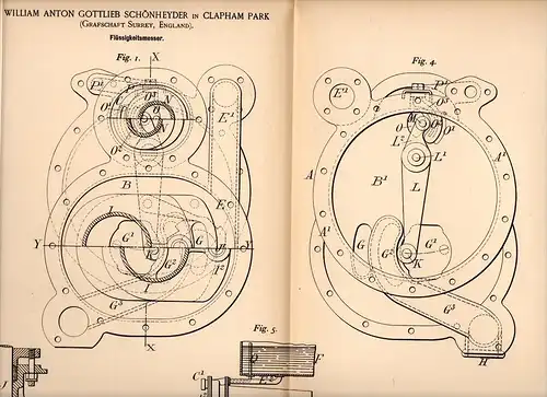 Original Patentschrift - W. Schönheyder in Clapham Park , 1894 , Measuring devices for bar, pub, restaurant !!!