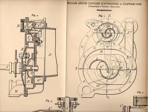 Original Patentschrift - W. Schönheyder in Clapham Park , 1894 , Measuring devices for bar, pub, restaurant !!!