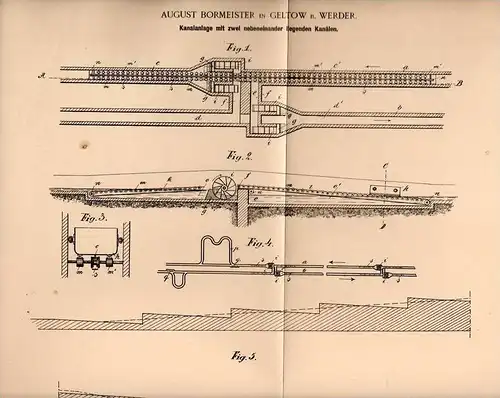 Original Patentschrift - A. Bormeister in Geltow b. Werder , 1900 , Wasserrutsche , Vergnügungspark , Schwielowsee !!!