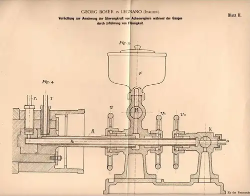 Original Patentschrift - Georg Boner in Legnano , Italia , 1900 , controllore per macchine !!!