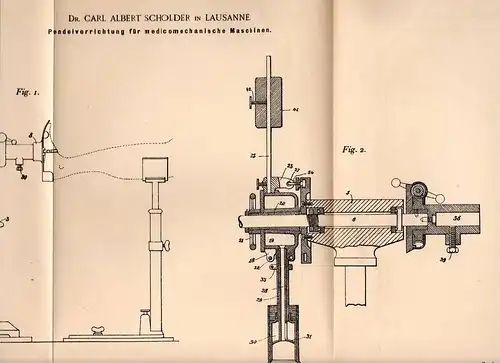 Original Patentschrift - Dr. C.A. Scholder in Lausanne , 1900 , Apparat für Arzt , Therapie , Therapeut !!!