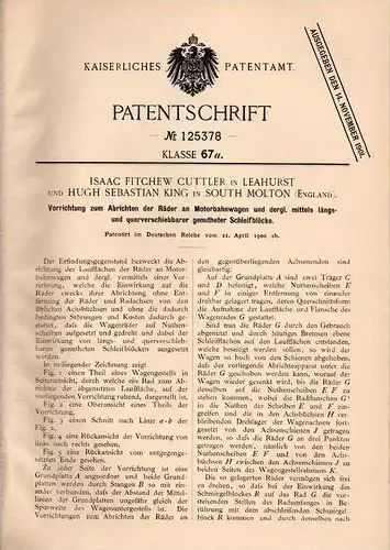 Original Patentschrift - H. King in South Molton and Leahurst , 1900 ,  apparatus for railway wheels , railroad , train