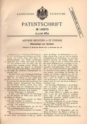 Original Patentschrift - A. Heurtier in St. Etienne , 1901 , Garnitures pour ceinture  !!!