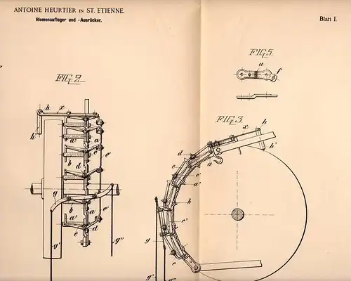 Original Patentschrift - A. Heurtier in St. Etienne , 1901 , Garnitures pour ceinture  !!!