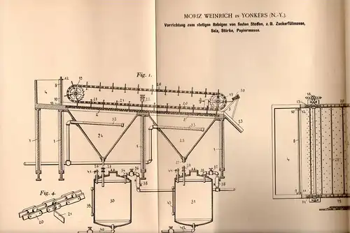 Original Patentschrift - M. Weinrich in Yonkers , 1902 , machine for cleanig for sugar , salt and paper !!!