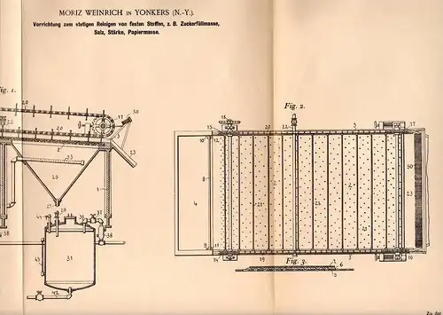 Original Patentschrift - M. Weinrich in Yonkers , 1902 , machine for cleanig for sugar , salt and paper !!!