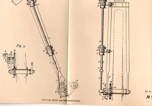 Original Patentschrift - Louis Boonen in Paris , 1897 , Volant conduire pour vélo !!!