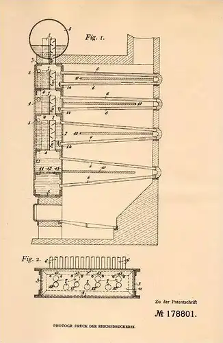 Original Patentschrift - Jean van Osterwyck in Chenée , 1906 , Wasser - Röhrenkessel , Wasserkessel , Dampfmaschine !!!