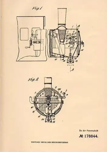 Original Patentschrift - J. Minnich in Rummelsburg - Berlin , 1904, Apparat für Lokomotive - Rauchkammer , Heizer ,Lok !