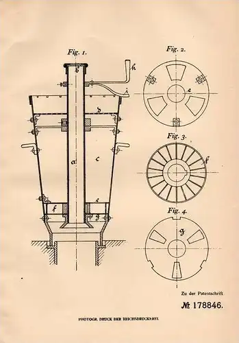 Original Patentschrift - E. Dähling in Heidelberg , 1905 , Brennstoff - Beschickunsapparat für Ringöfen !!!