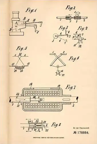 Original Patentschrift - Otto Schaller in Steglitz b. Berlin , 1905 , Regler für Explosionskraftmaschinen , Motor !!!