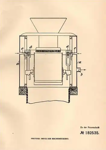 Original Patentschrift - Fabrik für Registrierwaagen in Gliesmarode - Braunschweig , 1906 , Mehl- und Zement Entstäubung