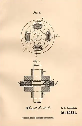 Original Patentschrift - H. Hente in St. Ingbert , Rheinpf., 1906 , federnde Kupplung  !!!