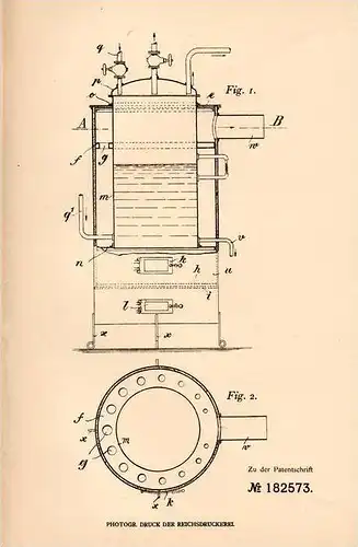 Original Patentschrift - M. Owtschinski in Smolensk , Russland , 1905 , Feuerung für Dampfkessel , Dampfmaschine !!!