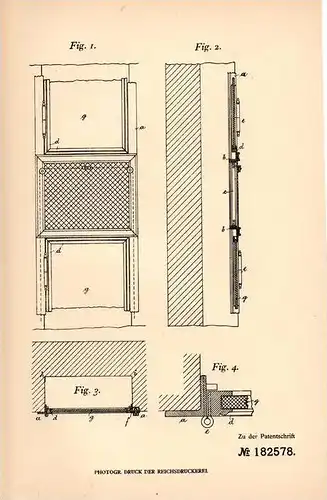 Original Patentschrift - F. Bartelt in Steglitz - Berlin , 1905 , Lüftungsanlage für Gebäude , Mauerwerk !!!