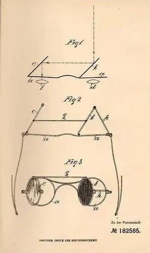 Original Patentschrift - C. Brendel in Tempelhof b. Berlin , 1906 , Brille für Sehachse des Auges , Augenarzt , Auge !!!