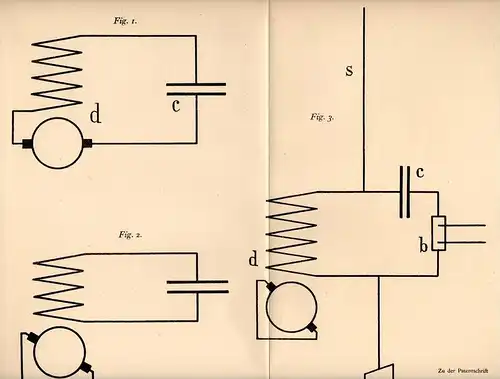 Original Patentschrift - R. Rüdenberg in Göttingen , 1905 , Erzeugung elektrischer Schwingungen , Elektrik !!!