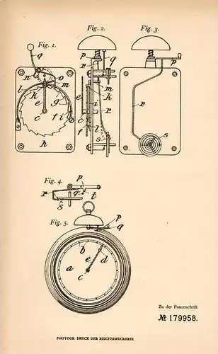 Original Patentschrift - J. Rounsevill und A. Bilms in Cuxhaven , 1905 , Zeitmesser für Ferngespräche , Telephon !!!