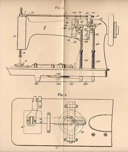 Original Patentschrift - The National Machine Comp. in Mamaroneck , USA , 1905 , Knopfloch - Nähmaschine , Näherei !!!