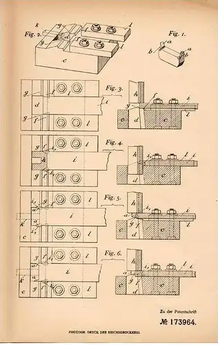 Original Patentschrift - F. Braselmann in Voerde i. Westf., 1905 , Preßwerk für Hufeisen - Schweißgriffe !!!