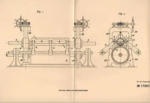 Original Patentschrift - B. McTear in Rainhill , Lancaster , 1903 , Maschine zum Walzen von Stahl , Metall , Rohre !!!