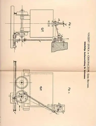 Original Patentschrift - V. Dypka in Chropaczow b. &#346;wi&#281;toch&#322;owice , Beuthen , 1896 , Apparat für Seilklem