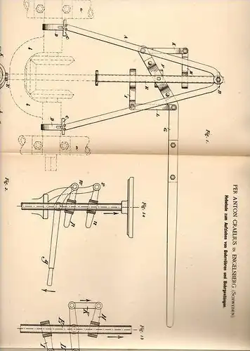 Original Patentschrift - Per A. Craelius in Engelsberg b. Fagersta , Schweden , 1889 , Apparat für Bohrer , Bergwerk !!!