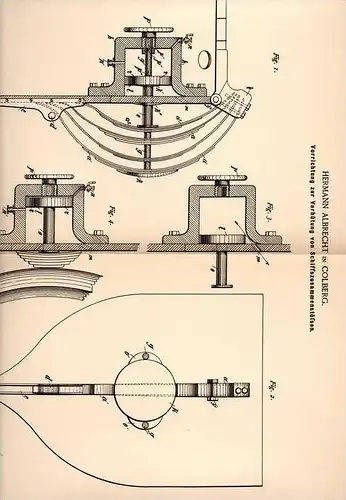 Original Patentschrift - H. Albrecht in Colberg / Kolberg , 1890 , Apparat gegen Schiffunfälle , Schiff , Hafen !!!