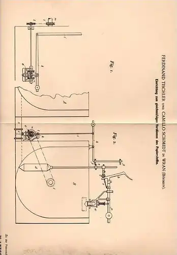 Original Patentschrift - F. Tischler in Wran / Krasa i. Böhmen , 1901 , Apparat zur Verdünnung von Papier !!!