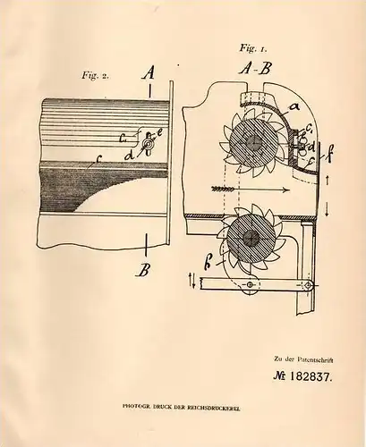 Original Patentschrift - Chr. Rau in Wildberg a.d. Nagold , 1906 , Preßdeckel für Futterschneidemaschine !!!