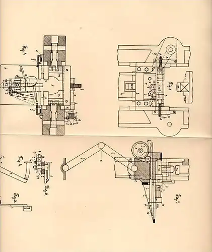 Original Patentschrift - Atlas Werke , Pöhler & Co in Leipzig - Stötteritz , 1905 , Absatzapparat für Pressen !!!