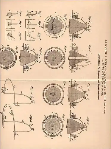 Original Patentschrift - Fournival & Lacaille in Rethel , Ardennes , 1901 , Läufer für Spinnmaschine , Spinnerei !!!
