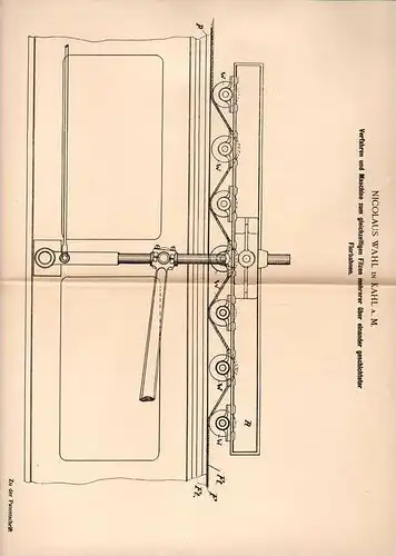 Original Patentschrift - Nicolaus Wahl in Kahl am Main , 1901 , Maschine zum Filzen , Filz !!!