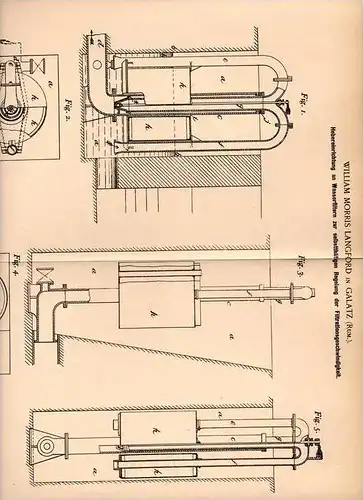 Original Patentschrift - W. Langford in Galatz / Galati , 1900 , Hebeapparat an Wasserfiltern , Wasserwerk !!!