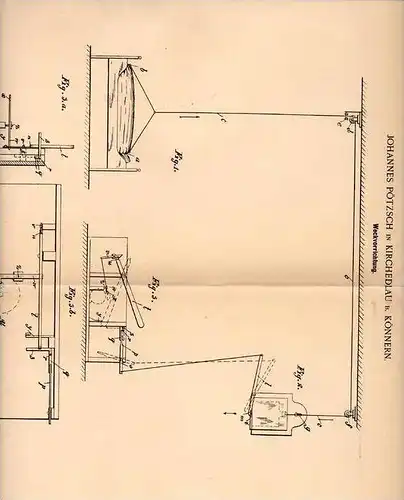 Original Patentschrift - J. Pötzsch in Kirchedlau b. Könnern , 1899 , Weckapparat , Wecker !!!