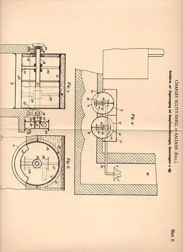 Original Patentschrift - Ch. Scott-Snell in Saltash , England ,1902, Erzeugung von Zugluft bei Gaserzeugern , Dampkessel