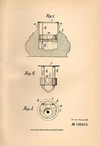 Original Patentschrift - F. Knifsund in Nyslott / Savonlinna , Finnland , 1906 , Tintenfaß mit Schwimmer , Tinte !!!