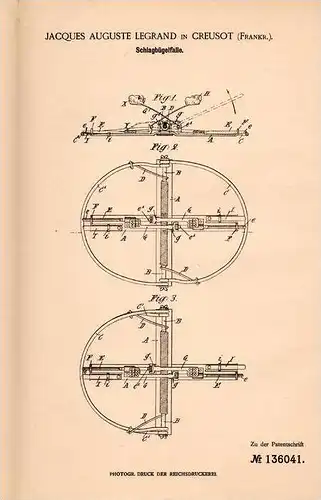 Original Patentschrift - J. Legrand in Creusot , 1901 , Falle für Tiere , Jagd , Jäger , Tierfalle !!!