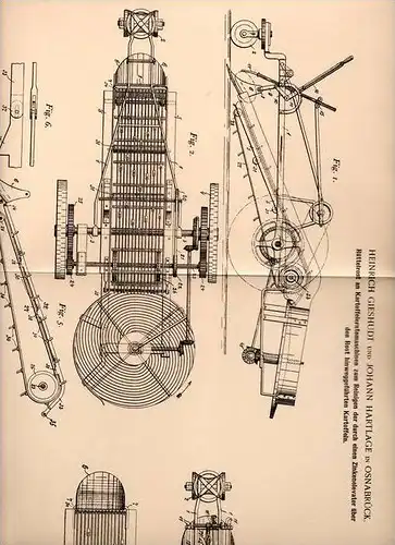 Original Patentschrift - H. Gieshudt und J. Hartlage in Osnabrück , 1901 , Rüttelrost an Kartoffel - Erntemaschinen !!!