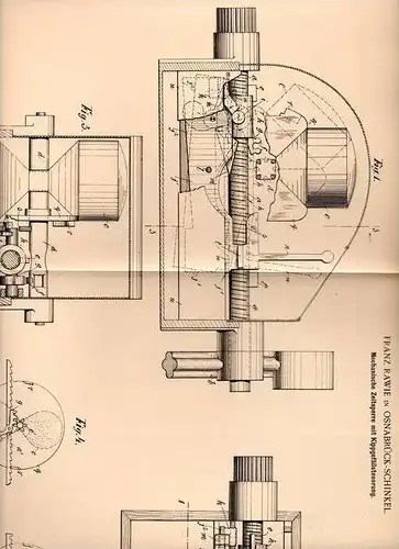Original Patentschrift - Franz Rawie in Osnabrück - Schinkel , 1902 , Mechanische Zeitsperre !!!