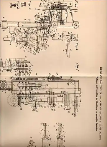 Original Patentschrift - J. Ahorn in Bärn / Moravský Beroun , Mähren , 1901 , geknüpfte Teppiche , Teppich , Perser !!!