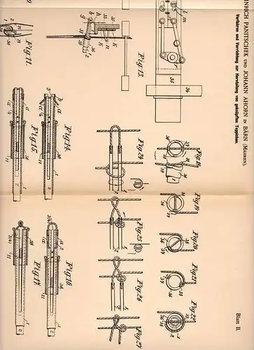 Original Patentschrift - J. Ahorn in Bärn / Moravský Beroun , Mähren , 1901 , geknüpfte Teppiche , Teppich , Perser !!!